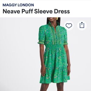 Maggy London Green Ruffled Tiered Sundress NWT